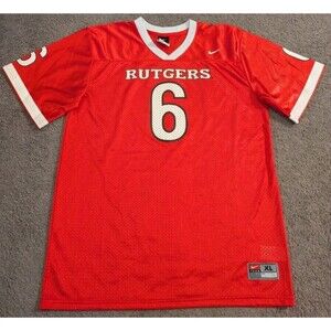 Nike Rutgers University Scarlet Knights #6 Red Football Jersey Youth XL